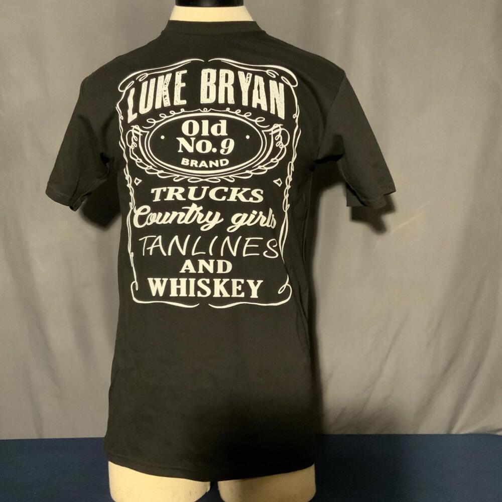 Medium Mens Luke Bryan 2024 Tour shirt Whiskey Print Concert Band Tee Country